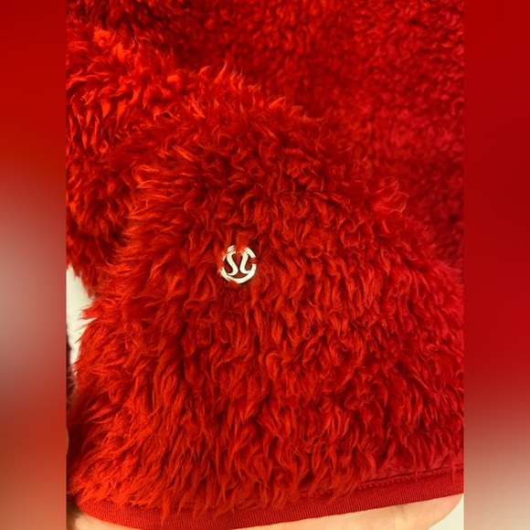 Lululemon Oh So Sherpa Full Zip Dark Red Size 6 - Picture 5 of 7